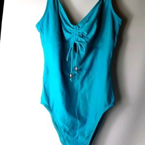 Coco Reef size 14 tall women's swimsuit turquoise